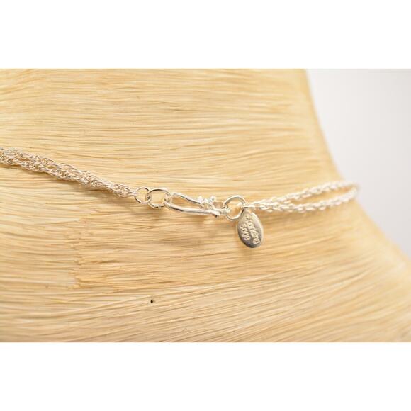 Sparkling Sage Pendant Necklace Brushed Silver Layered Multi-Chain Signed Bin2C - Picture 10 of 12